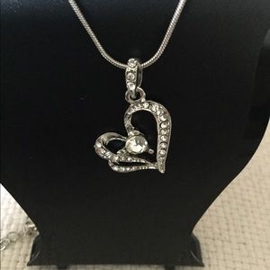 Sterling silver necklace with a heart